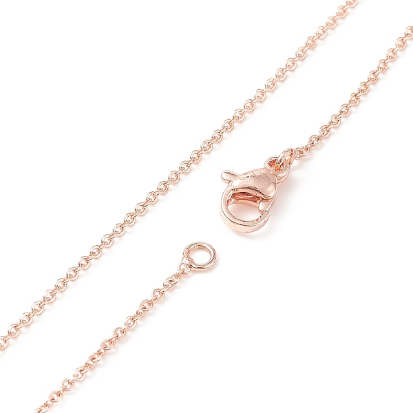 

PandaHall Brass Chain Necklaces, Cross/Rolo Chain, with Lobster Claw Clasps, Real Rose Gold Plated, 17.7 inch(45cm) Brass