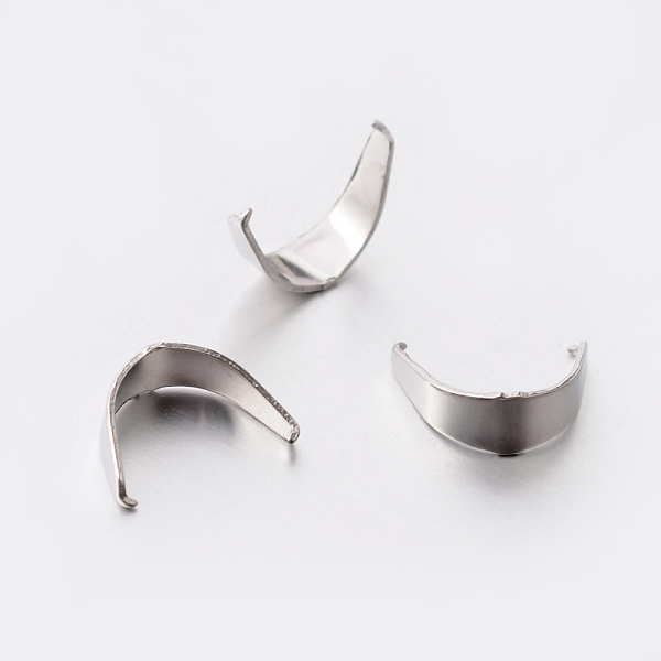 

PandaHall 201 Stainless Steel Snap on Bails, Stainless Steel Color, 6.5x3mm, Pin: 0.6mm 201 Stainless Steel