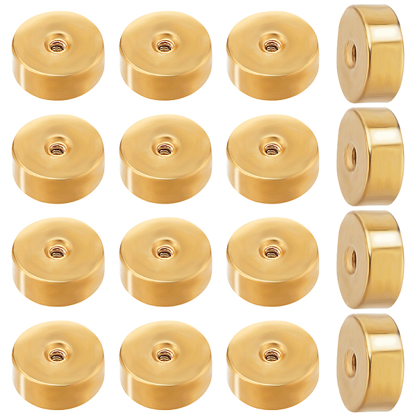 

PandaHall Beebeecraft 1 Box 50Pcs Screw Ball Backs 18K Gold Plated Stainless Steel Geometry Flat Round Replacement Earring Backs for Jewelry...