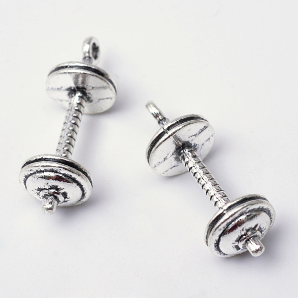 

PandaHall Tibetan Style Alloy Pendants, Sports Charms, Dumbbell, Lead Free & Cadmium Free, Antique Silver, 33x11.5x11.5mm, Hole: 2.5mm Alloy...