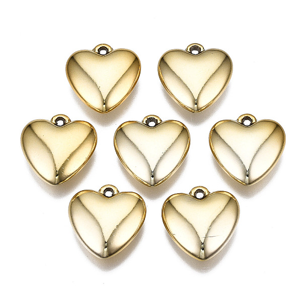 

PandaHall Electroplated CCB Plastic Pendants, Heart, Golden, 21x20x7mm, Hole: 1.5mm Plastic Heart