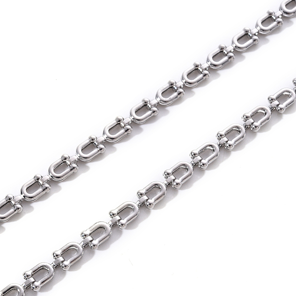 

PandaHall Brass Link Chains, U Shape, Unwelded, Platinum, 9.5x5x2mm Brass