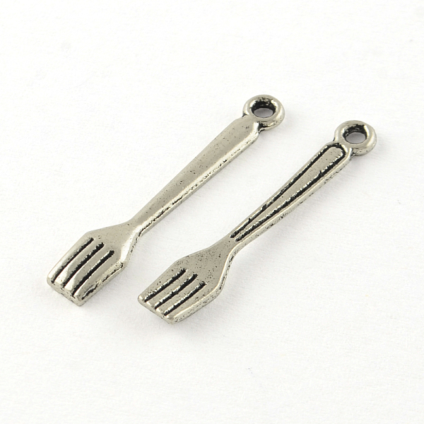 

PandaHall Tibetan Style Fork Alloy Pendants, Kitchen Utensil Pendants, Cadmium Free & Lead Free, Antique Silver, 25x4x1.5mm, Hole: 1.5mm...