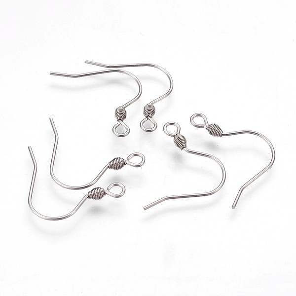 

PandaHall 304 Stainless Steel Earring Hooks, with Horizontal Loop, Stainless Steel Color, 18.5x19x2.5mm, Hole: 2mm, 21 Gauge, Pin: 0.7mm 304...