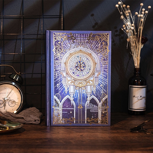 

PandaHall Paper Notebooks, with Color Printing Inner Page, for Diary, Notes and Alumni Book, Rectangle with Magic Castle Pattern, Medium...