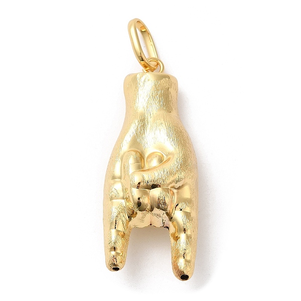 

PandaHall Brass Big Pendants, Long-Lasting Plated, Lead Free & Cadmium Free, Mano Cornuto Charm, Real 18K Gold Plated, 64mm, Hole: 11x7mm...