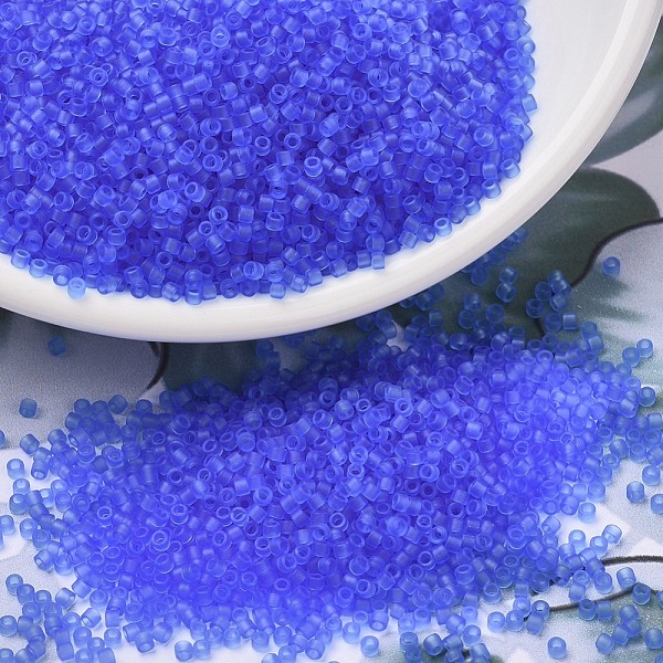 

PandaHall MIYUKI Delica Beads, Cylinder, Japanese Seed Beads, 11/0, (DB1270) Matte Transparent Azure, 1.3x1.6mm, Hole: 0.8mm, about..., Blue