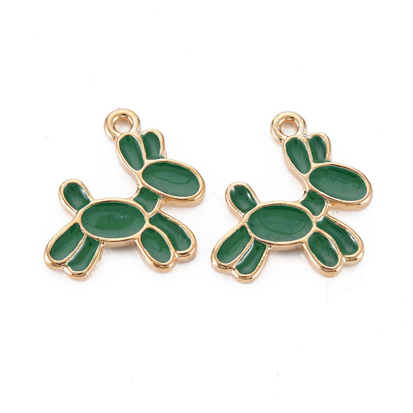 

PandaHall Rack Plating Alloy Pendants, Cadmium Free & Lead Free, Dog, Sea Green, 19.5x16x2mm, Hole: 1.6mm Alloy+Enamel Dog