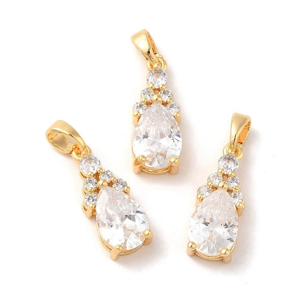 

PandaHall Brass Micro Pave Cubic Zirconia Pendants, Teardrop, Real 18K Gold Plated, 18x7x5.5mm, Hole: 4x2.5mm Brass+Cubic Zirconia Teardrop..., Clear