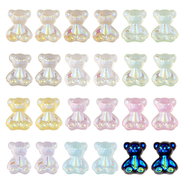

PandaHall 180Pcs 12 Colors Rainbow Iridescent Transparent Resin Cabochons, Bear, Mixed Color, 7~7.5x5.5~6x3.5~4mm, 15pcs/color Resin Bear..., Multicolor