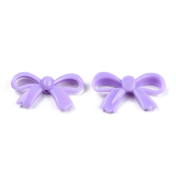 

PandaHall Opaque Acrylic Beads, Bowknot, Medium Purple, 18x30x5.5mm, Hole: 1.6mm, about 600pcs/500g Acrylic Bowknot