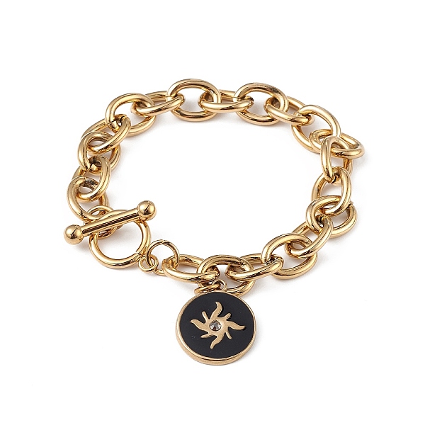 Kristall-Strass-Sonnen-Charm-Armband Mit Emaille