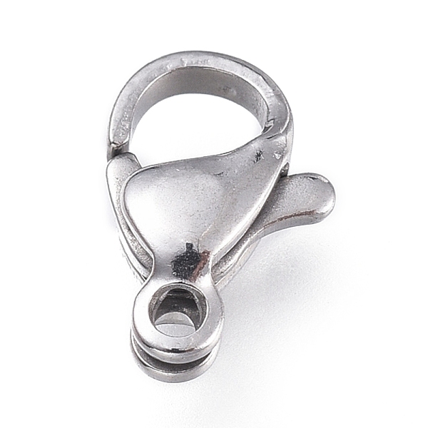 

PandaHall 316 Surgical Stainless Steel Lobster Claw Clasps, Manual Polishing, Stainless Steel Color, 10x6.6x3.1mm, Hole: 1.2mm 316 Surgical...