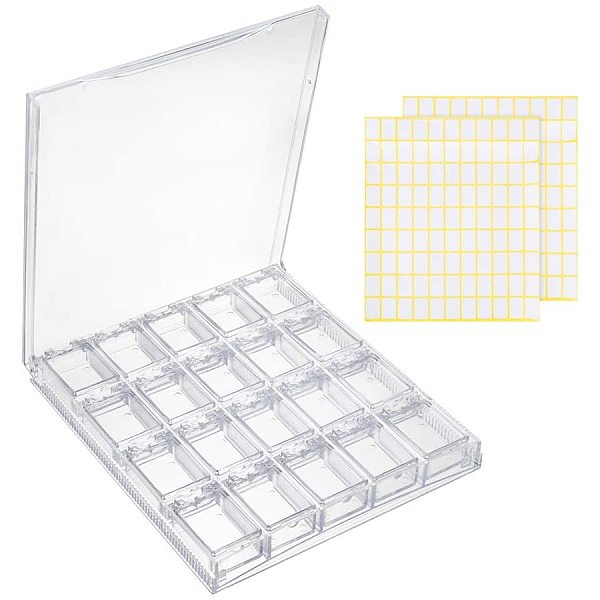 

PandaHall DIY Kit, with Removable Acrylic Bead Containers and Label Paster, Mixed Color, 13x19mm, Paper: 173x218mm Acrylic Rectangle..., Multicolor