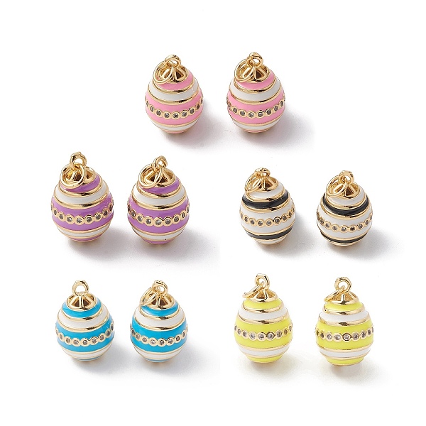 

PandaHall Rack Plating Brass Enamel Pendants, with Cubic Zirconia, Oval Charm, with Jump Ring, Long-Lasting Plated, Real 18K Gold Plated..., Multicolor