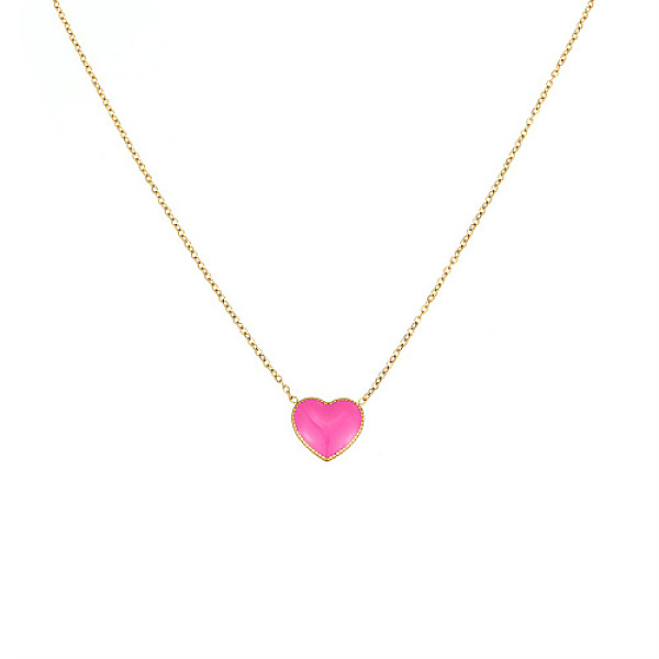 

PandaHall Stainless Steel Heart Pendant Necklaces, with Enamel, Golden, 15.75 inch(40cm) Stainless Steel Heart