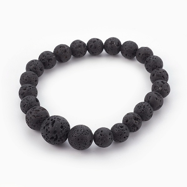 

PandaHall Natural Lava Rock Beads Stretch Bracelets, with Mixed Stone Beads, 2-1/8 inch(5.4cm) Mixed Stone