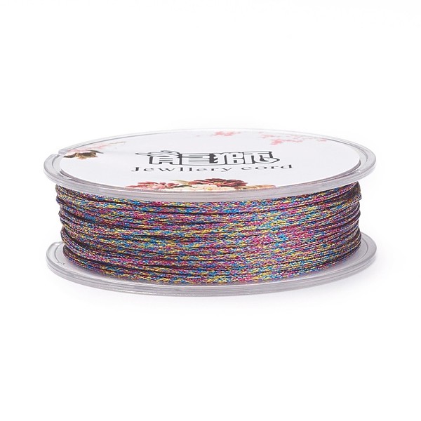 

PandaHall Polyester Metallic Thread, Colorful, 1mm, about 32.8 yards(30m)/roll Polyester