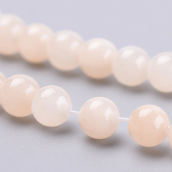 

PandaHall Natural Dyed Yellow Jade Gemstone Bead Strands, Round, Navajo White, 8mm, Hole: 1mm, about 50pcs/strand, 15.7 inch Yellow Jade..., Orange