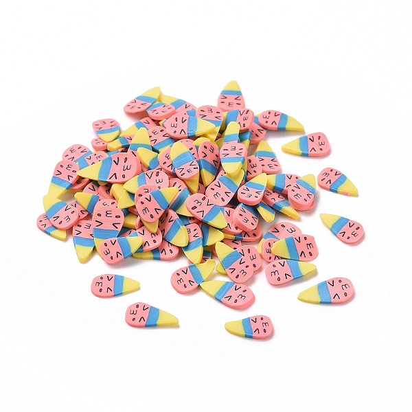 

PandaHall Handmade Polymer Clay Cabochons, Tumbler Toy, Colorful, 8x4.5~5x0.8~1mm, about 25000pcs/1000g Polymer Clay Others