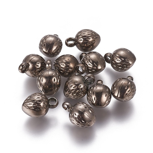 

PandaHall CCB Plastic Fruit Pendants, Strawberry Charms, Gunmetal, 15x10x9.5mm, Hole: 3mm Plastic Fruit