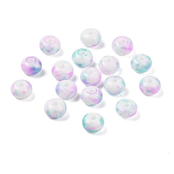 

PandaHall Opaque Spray Painted Glass Beads, Rondelle, Violet, 8x5mm, Hole: 2mm, about 1041pcs/500g Glass Rondelle Purple