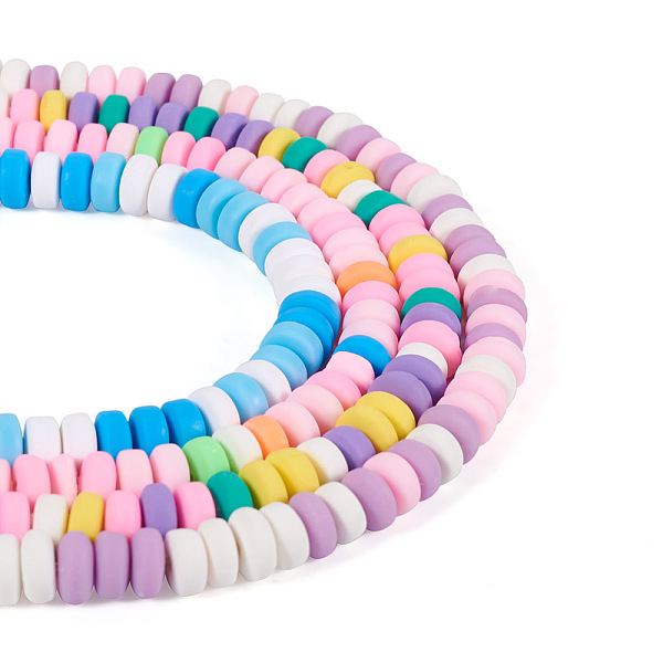 

PandaHall Cheriswelry 4 Strands 4 Style Handmade Polymer Clay Beads, Flat Round/Disc, Mixed Color, 6~7x3mm, Hole: 1.2~1.5mm, 1strand/style..., Multicolor