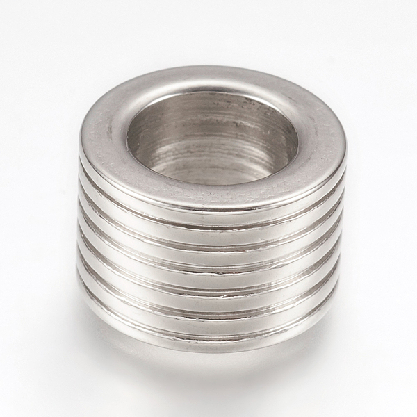 

PandaHall 304 Stainless Steel Beads, Large Hole Beads, Grooved, Column, Stainless Steel Color, 13x8.5mm, Hole: 8mm 304 Stainless Steel...