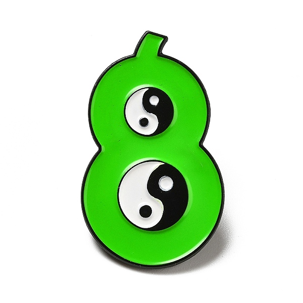

PandaHall Number Enamel Pin, Electrophoresis Black Plated Alloy Yin Yang Pattern Brooch for Backpack Clothes, Num.8, 30x18x1.3mm, Pin: 1.1mm...