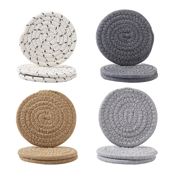 

PandaHall Mega Pet 12Pcs 2 Style Cotton Thread Weave Hot Pot Holders, Flat Round, Mixed Color, 12pcs/bag Cotton Multicolor