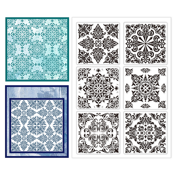 

PandaHall CHGCRAFT Vintage Clear Stamp Tile Background Stamp Silicone Clear Stamp Seals Pattern Background Stamp for DIY Scrapbooking Photo...