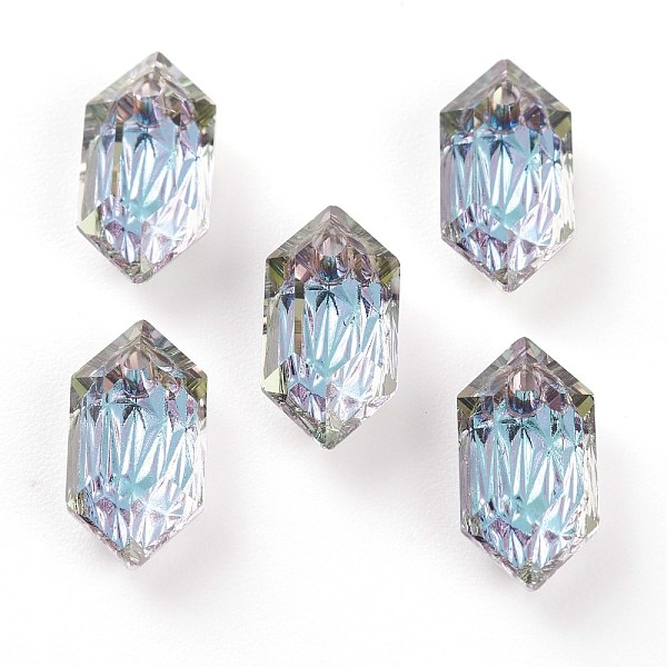 

PandaHall Embossed Glass Rhinestone Pendants, Bicone, Faceted, Vitrail Light, 13x6.5x4mm, Hole: 1.5mm Glass Bicone Purple