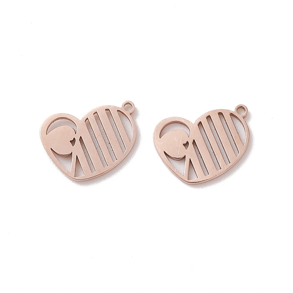 

PandaHall 304 Stainless Steel Pendants, Heart, Rose Gold, 12x8.5x0.8mm, Hole: 1mm 304 Stainless Steel Heart