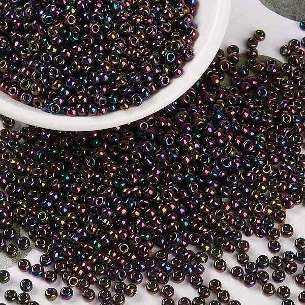

PandaHall MIYUKI Round Rocailles Beads, Japanese Seed Beads, (RR454) Metallic Dark Plum Iris, 8/0, 3mm, Hole: 1mm, about 2111~2277pcs/50g..., Purple