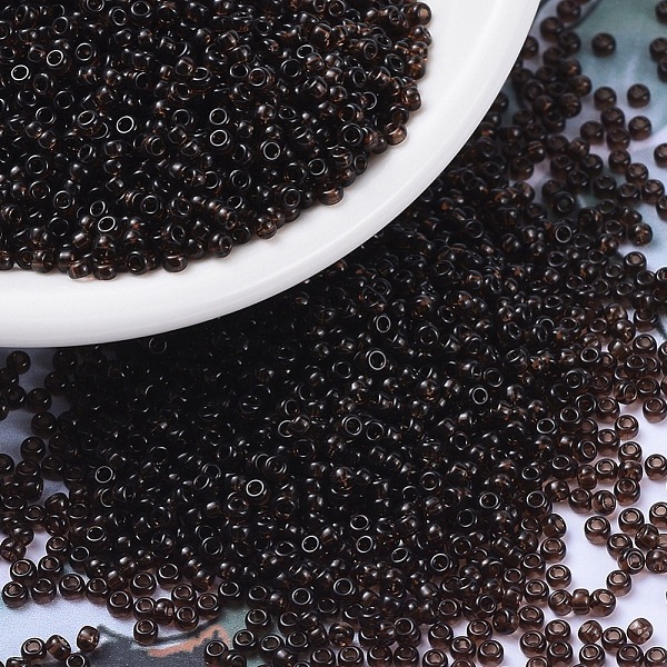 

PandaHall MIYUKI Round Rocailles Beads, Japanese Seed Beads, (RR135) Transparent Root Beer, 11/0, 2x1.3mm, Hole: 0.8mm, about 1100pcs/bottle..., Brown