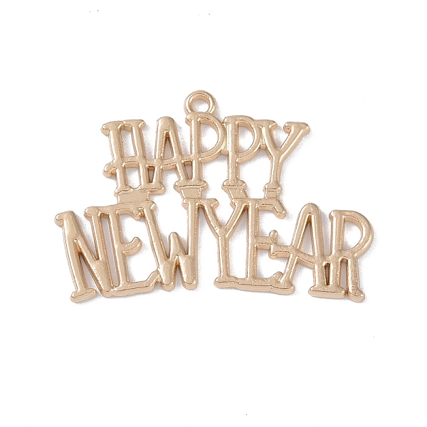 

PandaHall Alloy Pendants, Lead Free & Cadmium Free, Word Happy New Year, Golden, 26x39.5x1mm, Hole: 1.8mm Alloy Word