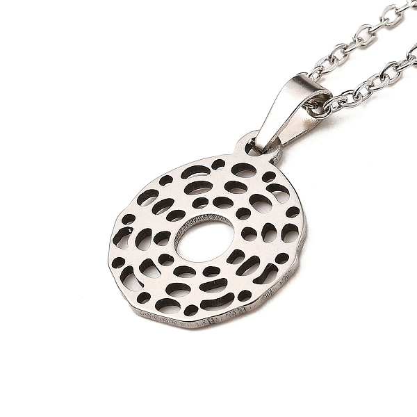 

PandaHall Stainless Steel Pendants Necklaces, Flat Round, 11.61 inch(29.5cm), Pendant: 27.5x15mm Stainless Steel Flat Round