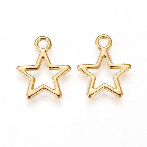 

PandaHall Tibetan Style Alloy Charms, Star, Golden, Lead Free & Cadmium Free, 14.5x12x1mm, Hole:2mm Alloy Star