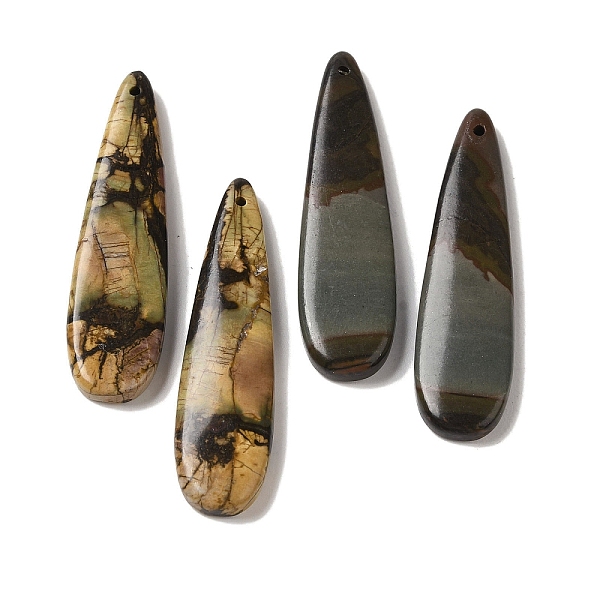 

PandaHall Natural Picasso Jasper Pendants, Teardrop Charms, 45.5x12x4mm, Hole: 1.2mm Picasso Jasper Teardrop