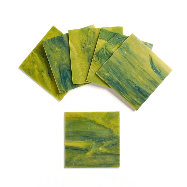 

PandaHall Variety Glass Sheets, Large Cathedral Glass Mosaic Tiles, for Crafts, Lawn Green, 100.5x100.5x2.5mm Glass Square Green