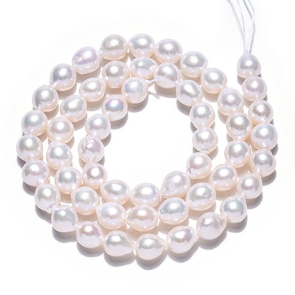 

PandaHall Natural Keshi Pearl Beads Strands, Baroque Pearls, Freshwater Pearl, Oval, Floral White, 6~6.5x6~7mm, Hole: 0.6mm, about...
