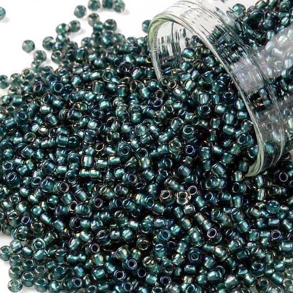 

PandaHall TOHO Round Seed Beads, Japanese Seed Beads, (270) Inside Color Crystal/Prairie Green Lined, 11/0, 2.2mm, Hole: 0.8mm, about..., Cyan