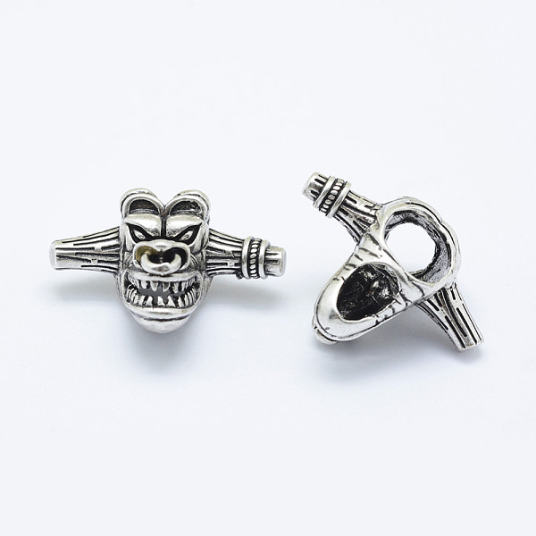 

PandaHall Brass Beads, Long-Lasting Plated, Cadmium Free & Nickel Free & Lead Free, Devil, Thailand Sterling Silver Plated, 16x29x21mm, Hole...