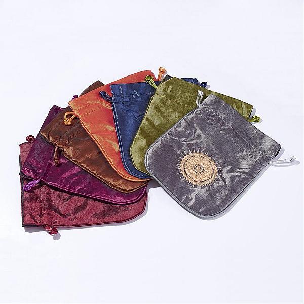 satin pouch bag, jewelry gift bags, mixed color, 15x12.5x0.2cm
