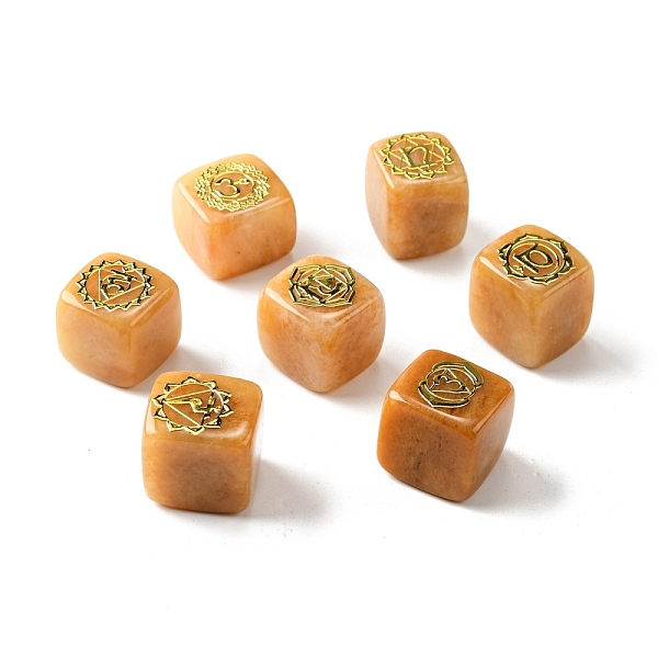 

PandaHall 7Pcs 7 Styles Natural Yellow Aventurine Beads, with Long-Lasting Plated Golden Tone Brass Chakra Pattern Slices, Lead Free &...