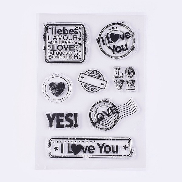 

PandaHall Silicone Stamps, for DIY Scrapbooking, Photo Album Decorative, Cards Making, Clear, 17~43x23~88mm Silicone Clear