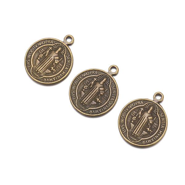 

PandaHall Tibetan Style Pendants, Saint Benedict Medal, Cadmium Free & Nickel Free & Lead Free, Religion, Flat Round with Word, Antique...