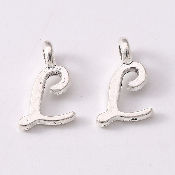 

PandaHall Tibetan Style Alloy Charms, Cadmium Free & Lead Free, Antique Silver, Letter.L, L: 12x6.5x1.5mm, Hole: 1.8mm Alloy Letter L