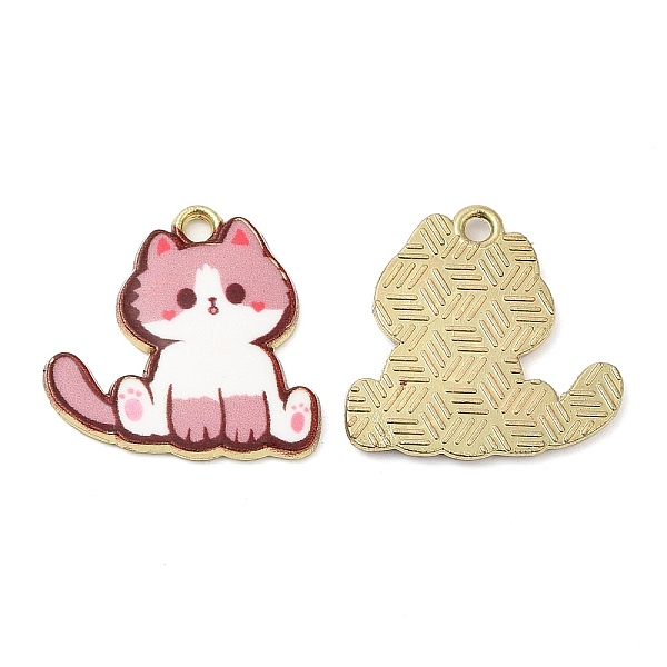 

PandaHall Alloy Enamel Pendants, Cadmium Free & Nickel Free & Lead Free, Golden, Cat Charm, Rosy Brown, 19.5x19.5x1.5mm, Hole: 1.8mm...