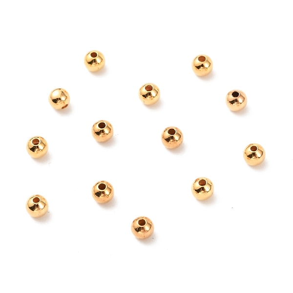 

PandaHall Brass Spacer Beads, Long-Lasting Plated, Round, Real 18K Gold Plated, 4mm, Hole: 1mm Brass Round